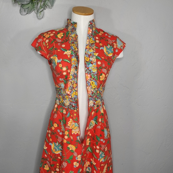 Vintage 70s Floral Union Made Fit & Flare Dress - Picture 11 of 12